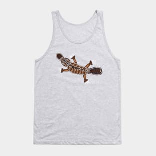 An illustration based on aboriginal style of dot painting depicting Platypus Tank Top